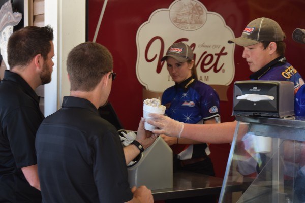 folks getting ice cream at summit motorsports park
