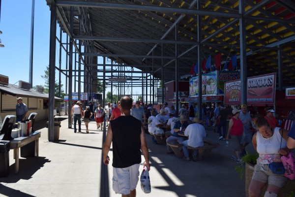 under the grandstands at a race track