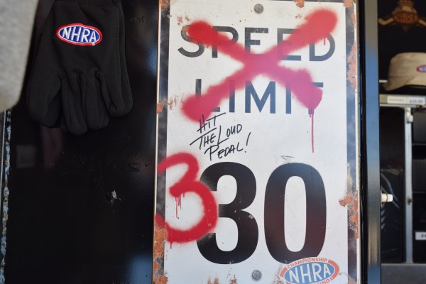 nhra speed limit sign
