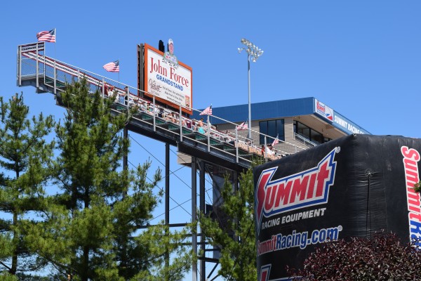 john force grandstand sign at summit motorsports park