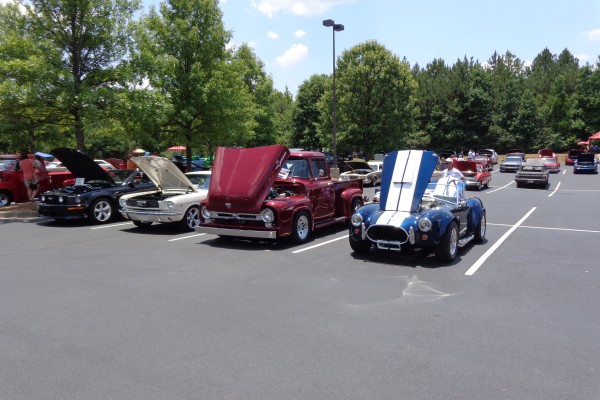 rows of classic ford cars and trucks