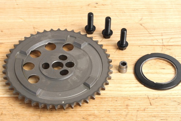 ls engine cam gear kit on a workbench