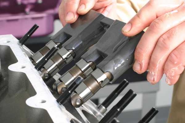 lifters being installed on a gm ls engine