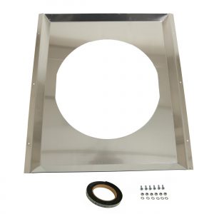 This Summit aluminum fan shroud is designed to mount a single 16-inch electric fan to a radiator. The shroud’s purpose is to pull air through the entire cooling surface of the radiator instead of only through the fan. Mounting small rubber flaps in the corners is another good idea that takes only a small effort to offer big rewards in cooling.