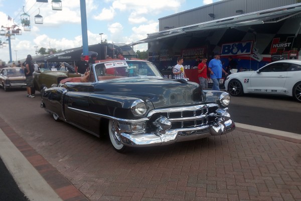 lowered postwar cadillac convertible coupe