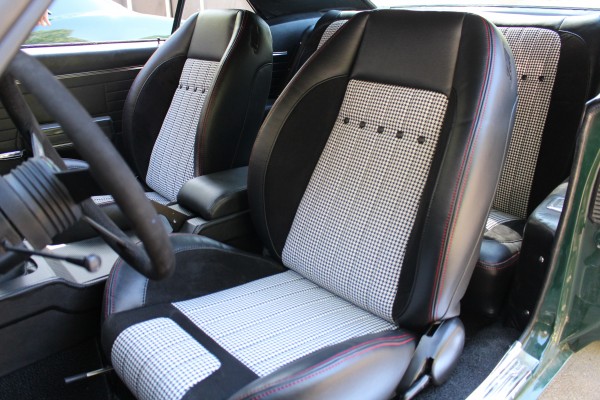 restored interior of a vintage camaro