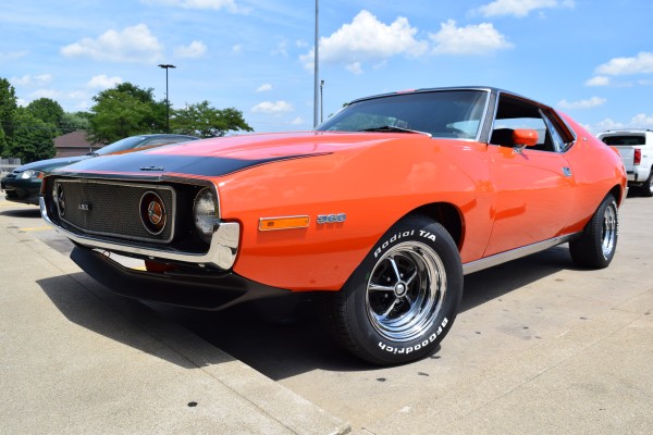 front driver side wheel view of an amc javelin amx
