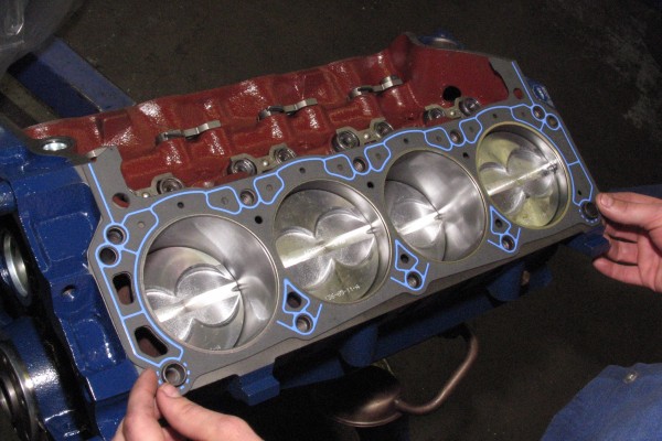 cylinder head gasket laying on block deck