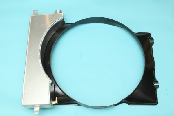 engine radiator coolant tank and fan shroud