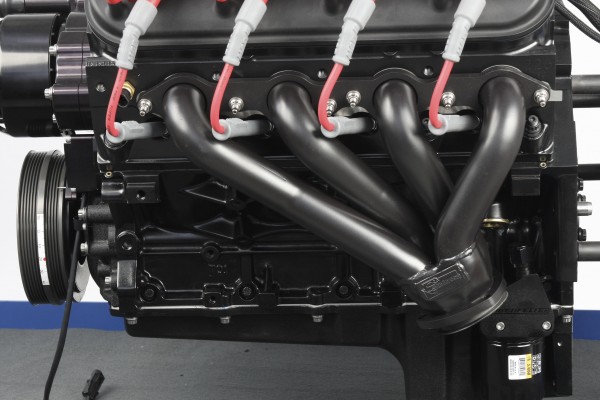 exhaust headers installed on a gm ls engine