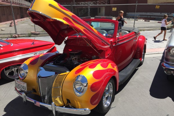 flamed hotrod convertible at Hot August Nights 2016