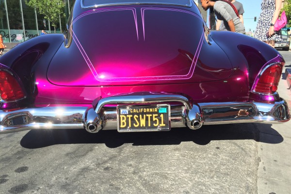rear bumper of a 1951 fleetline lead sled hot rod