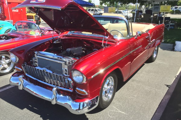 custom 1955 chevy bel air convertible at Hot August Nights 2016