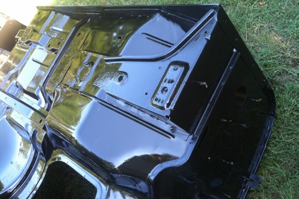 black undercoating on a restored jeep wrangler yj tub