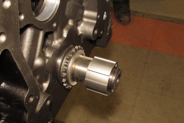 bare crank snout on a gm ls engine