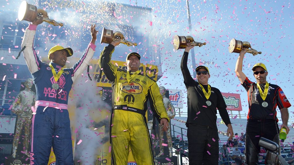 NHRA Texas FallNationals winners circle 2016