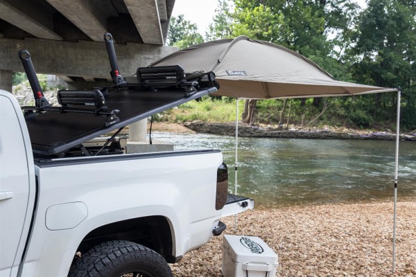 awning and bed rack on a truck