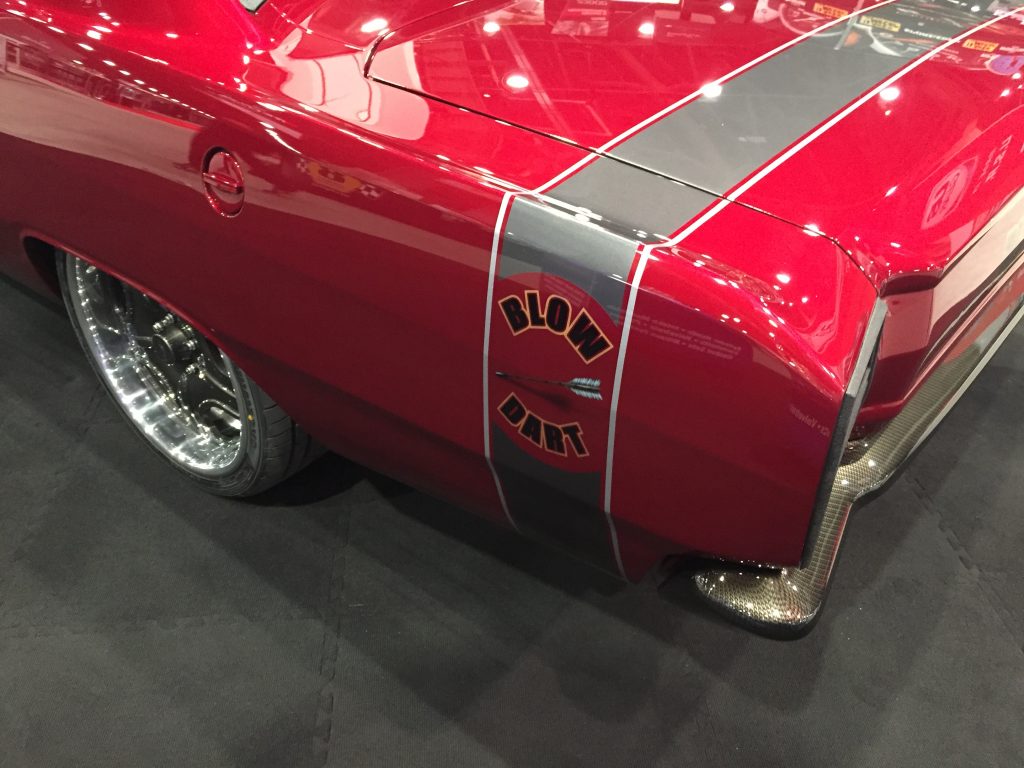 rear quarter of a 1968 dodge dart gts