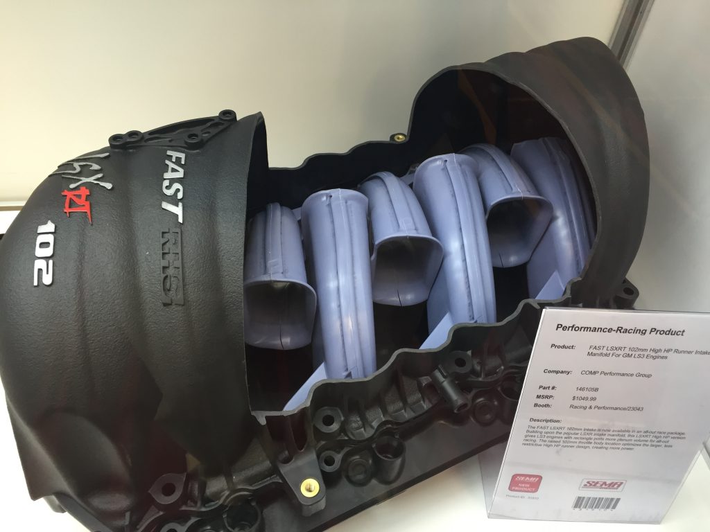 fast lsxr intake plenum cutaway view on display at sema 2016
