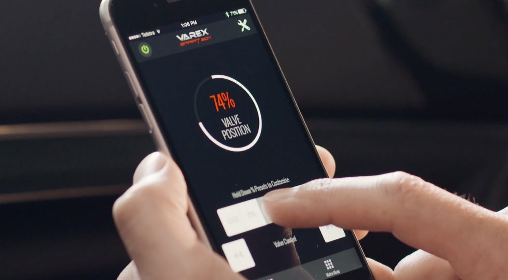 varex smart box controller display on smartphone