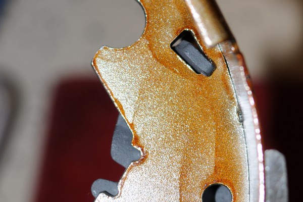 close up of end of a drum brake shoe