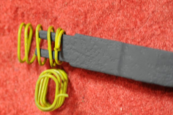 close up of drum brake spring