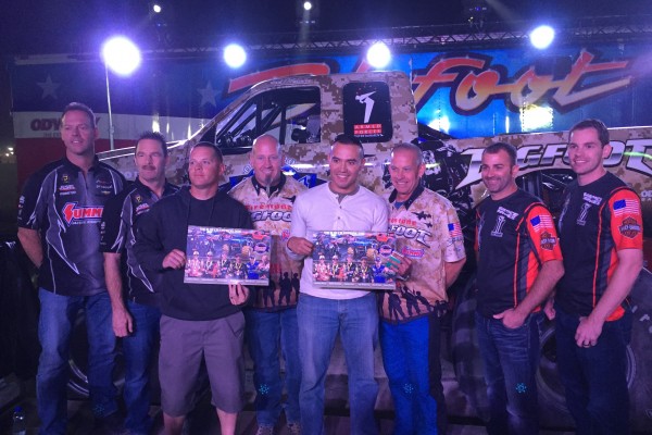 bigfoot drivers signing autographs and meeting troops