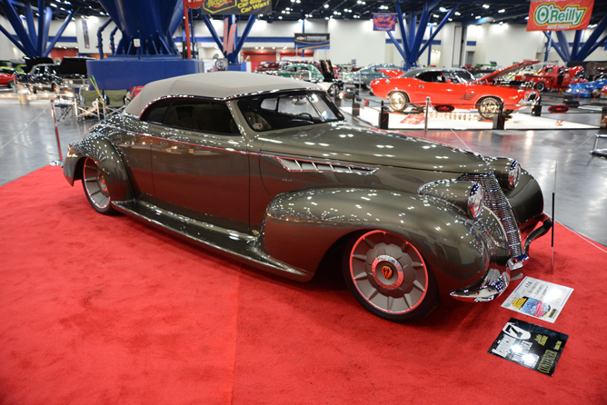 green customized show car hot rod