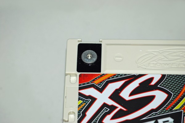 car battery with terminal removed