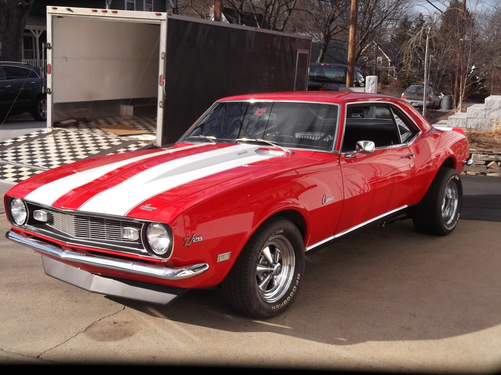 red 1968 chevy camaro z/28