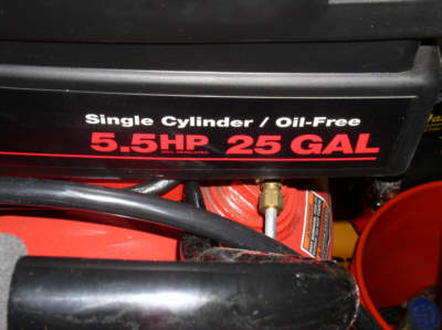 shop compressor capacity label