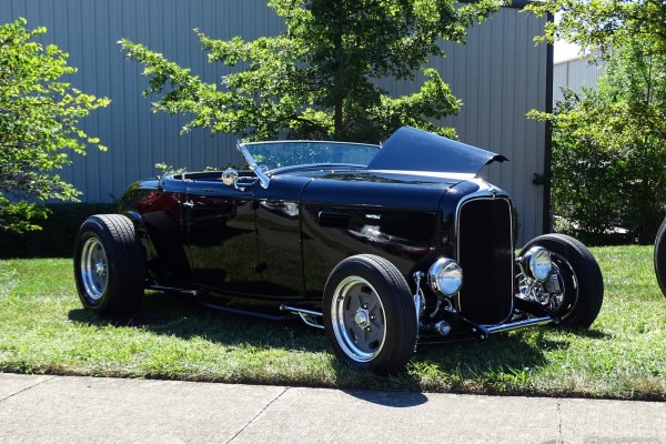 black ford roadster hot rod