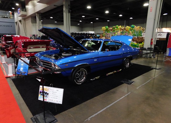 blue chevy chevelle ss at car show