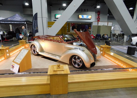 modified show car at indoor event