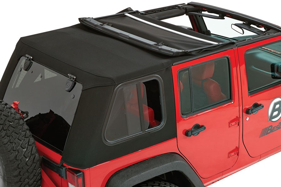 bestop trektop installed on a jeep wrangler jk