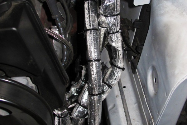 thermal wrap on ac and power steering lines