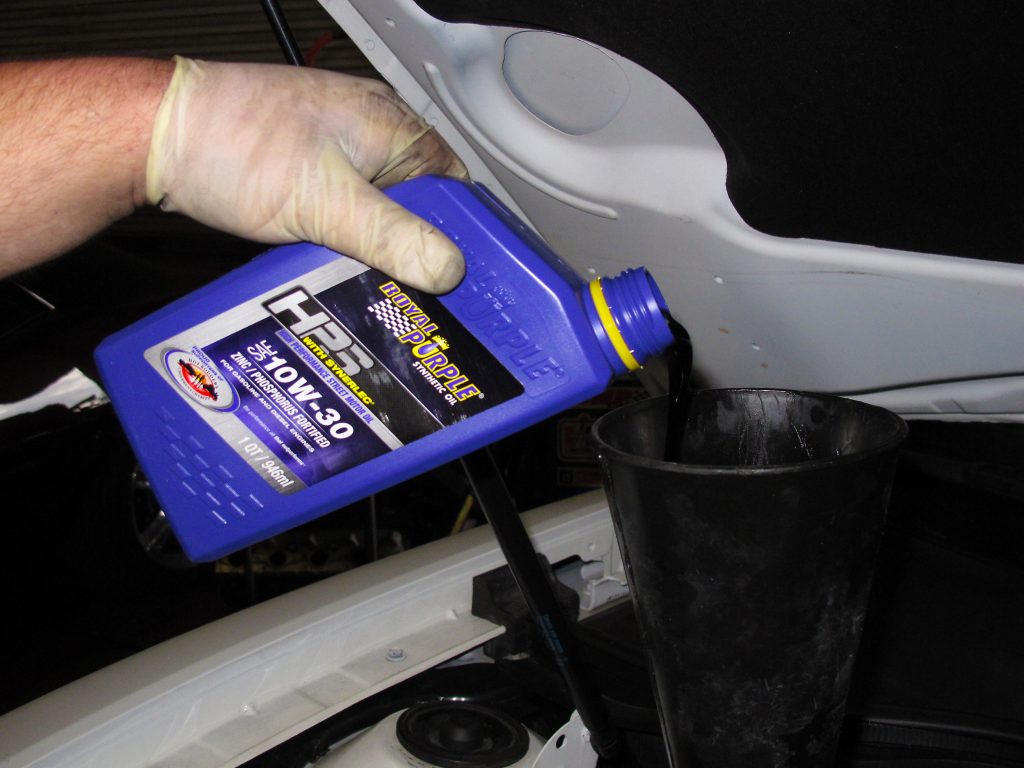 filling oil with royal purple 10w-30