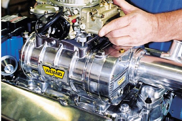 weiand supercharger getting installed