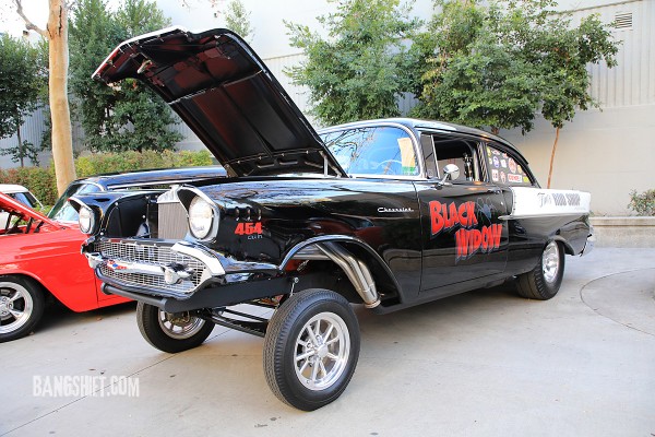 1955 chevy with 1957 front clip, nostalgia dragster