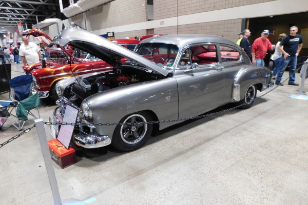 silver custom coupe postwar hot rod