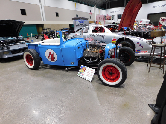 ford t bucket hot rod race car with flathead
