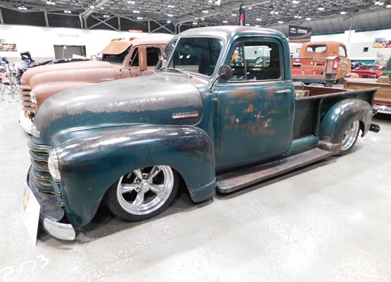patina'd chevy 3100 vintage pickup truck