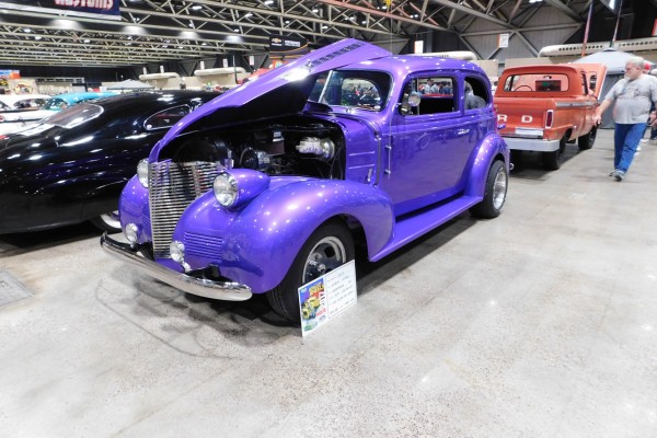 vintage purple hot rod coupe