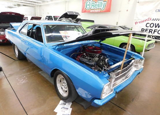 vintage plymouth muscle car at car show