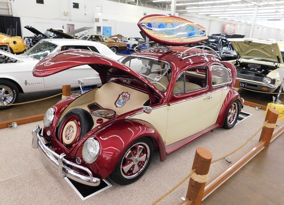 custom vw beetle bug at indoor car show
