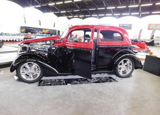 hotrod coupe at indoor car show