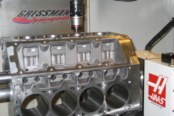 machine finishing an engine block