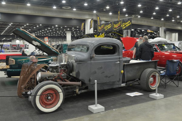 hotrod rat rod truck at car show