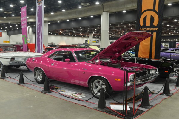 pink first-gen dodge challenger r/t