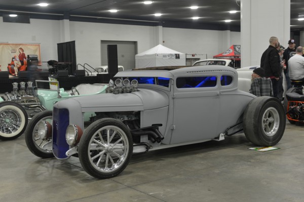 chopped and lowered ford hotrod coupe